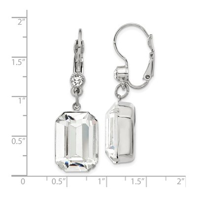 1928 Jewelry Silver-tone Crystal Leverback Earrings – view 3
