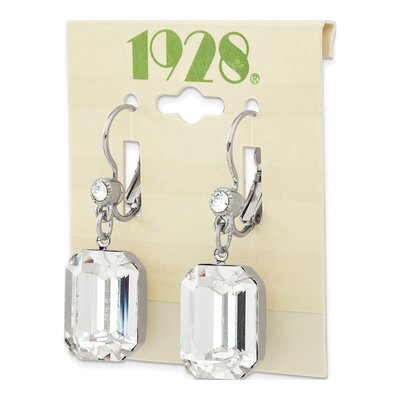 1928 Jewelry Silver-tone Crystal Leverback Earrings – view 4