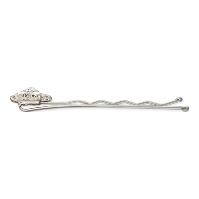 1928 Jewelry Silver-Tone Crystal Flower Hairpin Set – view 2
