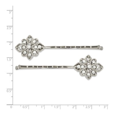 1928 Jewelry Silver-Tone Crystal Filigree Hairpins Set – view 3
