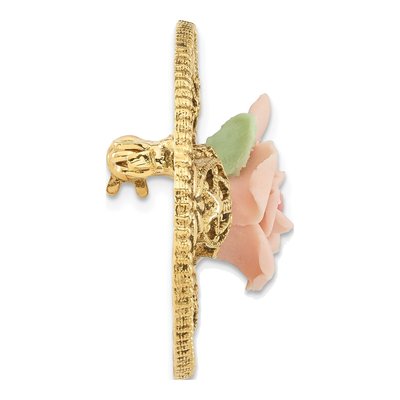 1928 Jewelry Gold-tone Filigree Rose Brooch – view 2