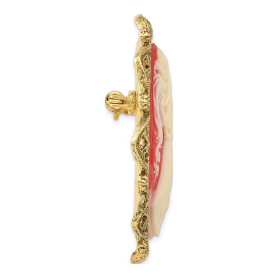 1928 Jewelry Gold-tone Cameo Filigree Brooch Pin – view 2
