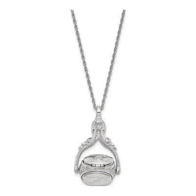1928 Jewelry Silver-Tone Spinning Locket Necklace – view 2