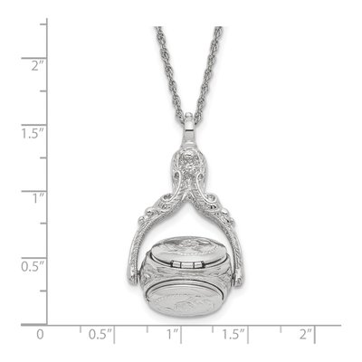 1928 Jewelry Silver-Tone Spinning Locket Necklace – view 3