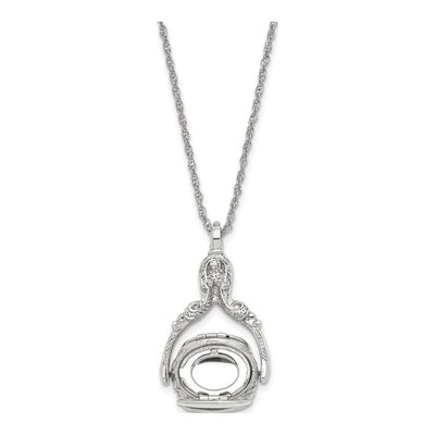 1928 Jewelry Silver-Tone Spinning Locket Necklace – view 5