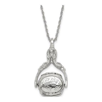 1928 Jewelry Silver-Tone Spinning Locket Necklace – view 6