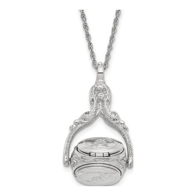 1928 Jewelry Silver-Tone Spinning Locket Necklace