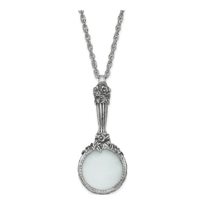 1928 Jewelry Silver-tone Magnifying Glass Necklace
