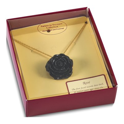 Real Rose Pendant Necklace, 18" Gold-tone Chain – view 5