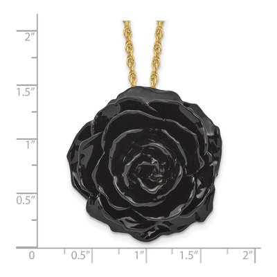 Real Rose Pendant Necklace, 18" Gold-tone Chain – view 6