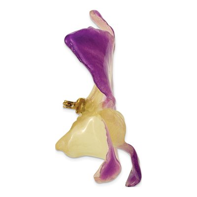Real Dendrobium Orchid Pin Brooch, Purple & White – view 2
