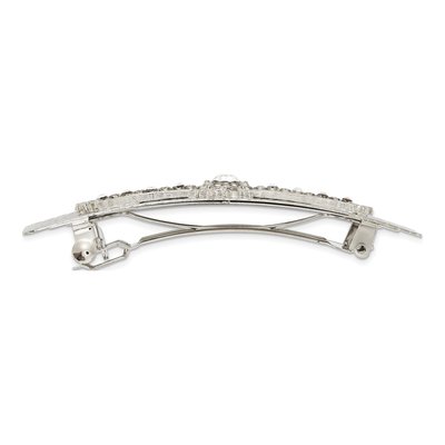 1928 Jewelry Silver-Tone Crystal Hair Barrette – view 2