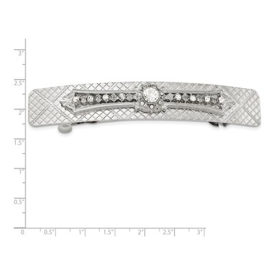 1928 Jewelry Silver-Tone Crystal Hair Barrette – view 3