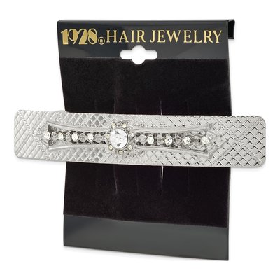 1928 Jewelry Silver-Tone Crystal Hair Barrette – view 4