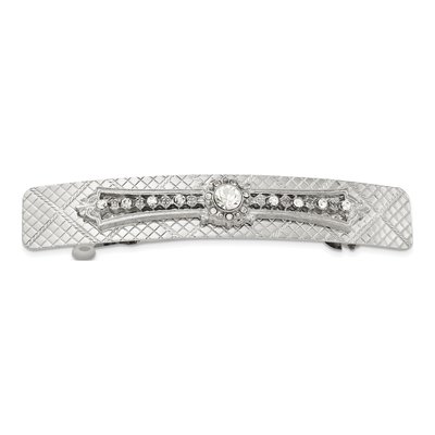 1928 Jewelry Silver-Tone Crystal Hair Barrette