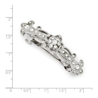 1928 Jewelry Silver-Tone Crystal Hair Barrette – view 2