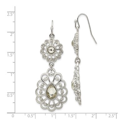 1928 Silver-Tone Crystal Dangle Earrings – view 3