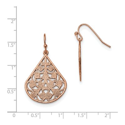 1928 Jewelry Copper-Tone Filigree Pear Earrings – view 2