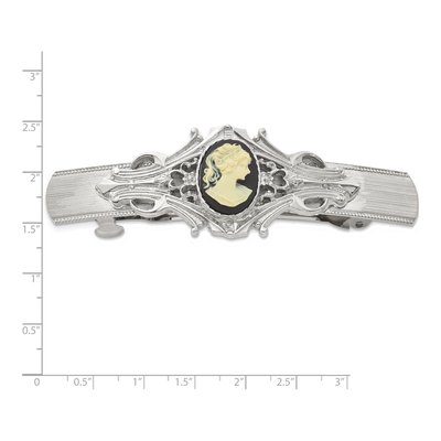 1928 Jewelry Silver-Tone Cameo Hair Barrette – view 3