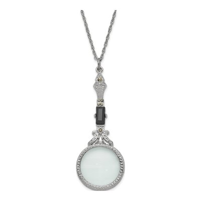 1928 Jewelry Magnifying Glass Necklace, 28 In