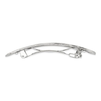 1928 Jewelry Silver-Tone Ornate Floral Barrette – view 2