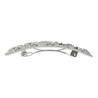 1928 Jewelry Silver-Tone Floral Hair Barrette – view 2