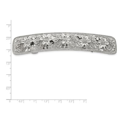 1928 Jewelry Silver-Tone Floral Hair Barrette – view 3