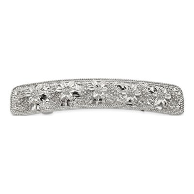 1928 Jewelry Silver-Tone Floral Hair Barrette