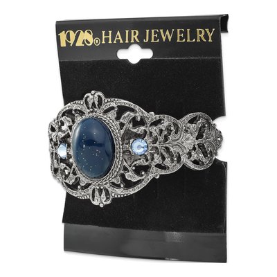 1928 Jewelry Silver-Tone Filigree Blue Crystal Ponytail – view 4