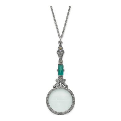 1928 Jewelry Magnifying Glass Pendant Necklace, 28"