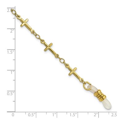 1928 Gold-Tone Cross Eyeglass Holder Chain, 32" – view 3