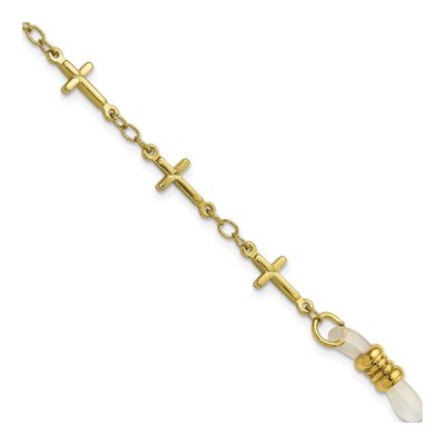 1928 Gold-Tone Cross Eyeglass Holder Chain, 32"