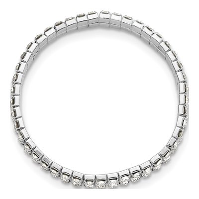1928 Jewelry Silver-Tone Crystal Stretch Bracelet – view 2