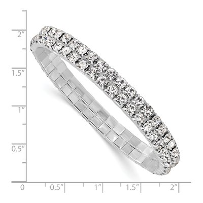 1928 Jewelry Silver-Tone Crystal Stretch Bracelet – view 3