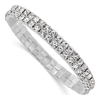 1928 Jewelry Silver-Tone Crystal Stretch Bracelet