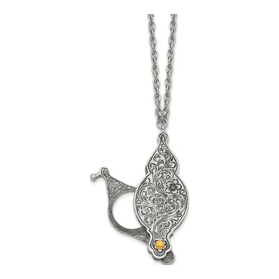1928 Jewelry Vintage Floral Magnifying Glass Necklace – view 2