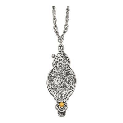 1928 Jewelry Vintage Floral Magnifying Glass Necklace