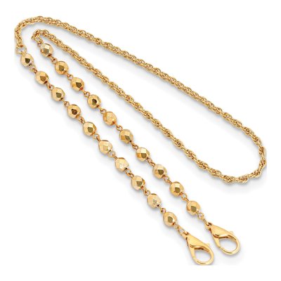 1928 Gold-Tone 22" Beaded Face Mask Holder Chain – view 2
