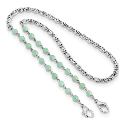 1928 Silver-Tone 22in Green Bead Mask Holder – view 2
