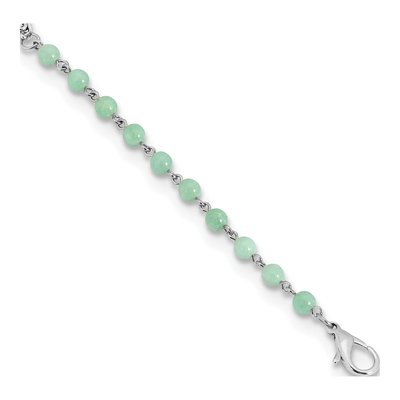 1928 Silver-Tone 22in Green Bead Mask Holder
