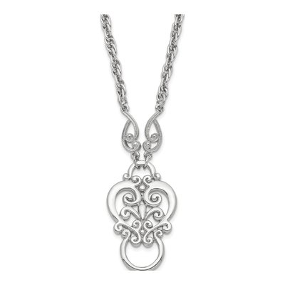1928 Jewelry Silver-Tone 28in Eyeglass Holder Necklace