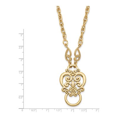 1928 Gold-tone Filigree Scroll Eyeglass Holder Necklace – view 2