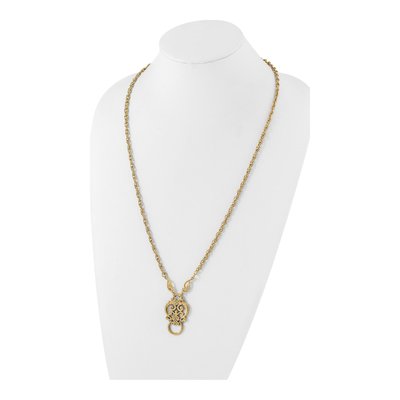 1928 Gold-tone Filigree Scroll Eyeglass Holder Necklace – view 3