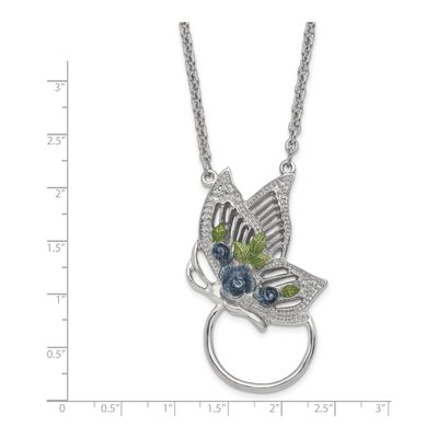 1928 Silver-Tone Butterfly Eyeglass Holder Necklace – view 2