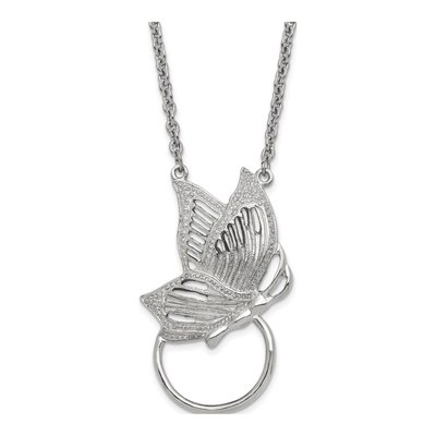 1928 Silver-Tone Butterfly Eyeglass Holder Necklace – view 4