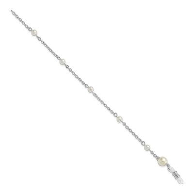 1928 Silver-Tone Simulated Pearl Eyeglass Holder Necklace – view 2