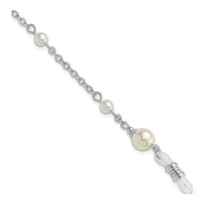 1928 Silver-Tone Simulated Pearl Eyeglass Holder Necklace
