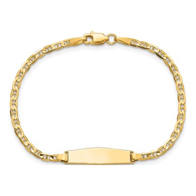 14K Yellow Gold Anchor ID Bracelet – view 4