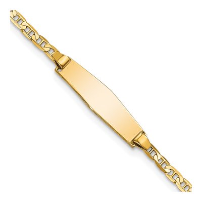 14K Yellow Gold Anchor ID Bracelet