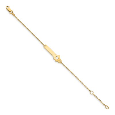 14K Yellow Gold Children's Flower ID Bracelet – view 3